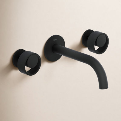 Eclissi Wall Mount Lavatory Faucet Trim With C-Spout
