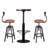 2 - Person Pine Solid Wood Top Pedestal Base Dining Set