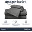 Ensemble de draps 4 pièces, 100% jersey de coton, comprend draps super doux, plats et ajustés, taie d'oreiller, grand, gris foncé-122593961-122593960