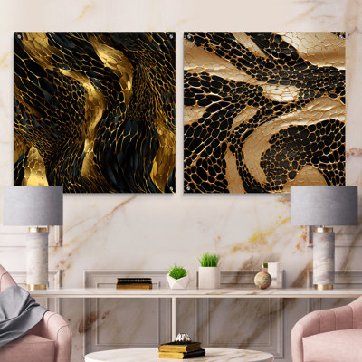 Wigston - Abstract Marble Acrylic Wall Art Glass Set Of 2