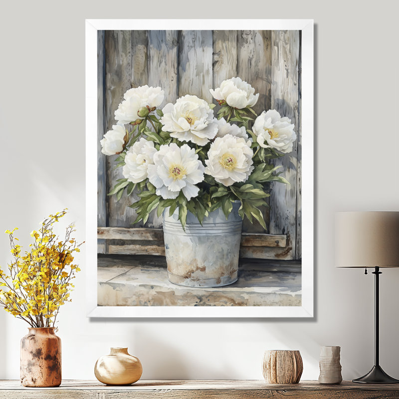 Albrightsville - impressions sur toile florales, Impression d'un seul cadre photo, H 44 po x l 34 po, Blanc