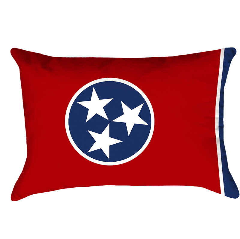 Drapeau tennessee, Coussin lombaire, Polyester, Polyester - sans fermeture à glissière - intéri