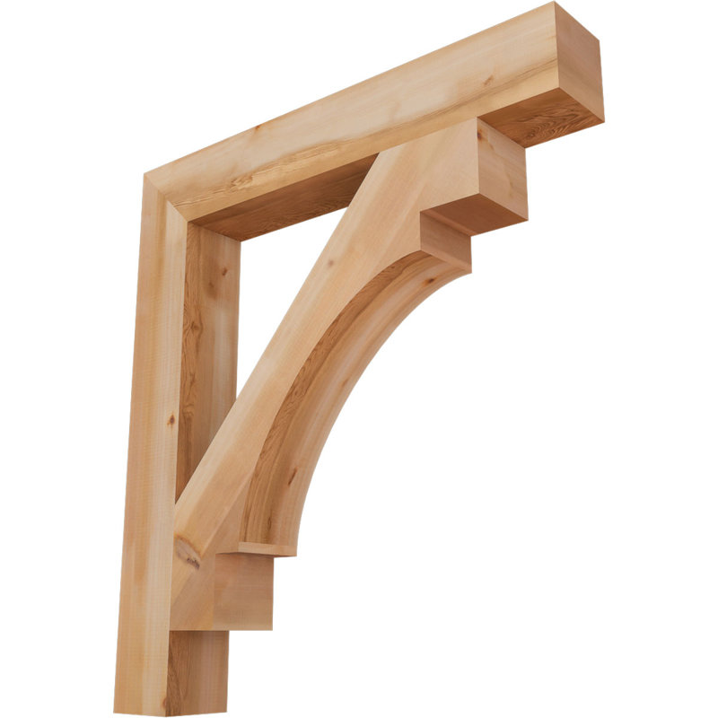 BKTMRC05 H 5,5 po x l 40 po support en bois / corbeau, H 44 po x l 5,5 po x P 40 po, Cèdre rouge