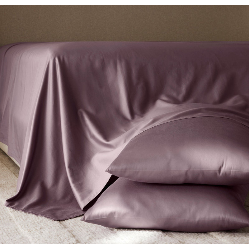 Signature Hemmed Sheet Set, Split King Sheet Set with 2 Pillowcases, Plum