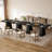 63" Black Modern Farmhouse Dining Table, Rectangular Kitchen Dinner Table for Dining Room, Large Kitchen Table for 4-6 People-1933355830