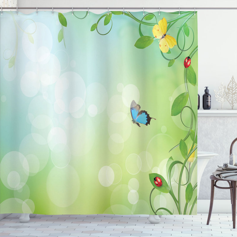 Penton Spring Flowers Sunny Shower Curtain Set, 70" H x 69" W