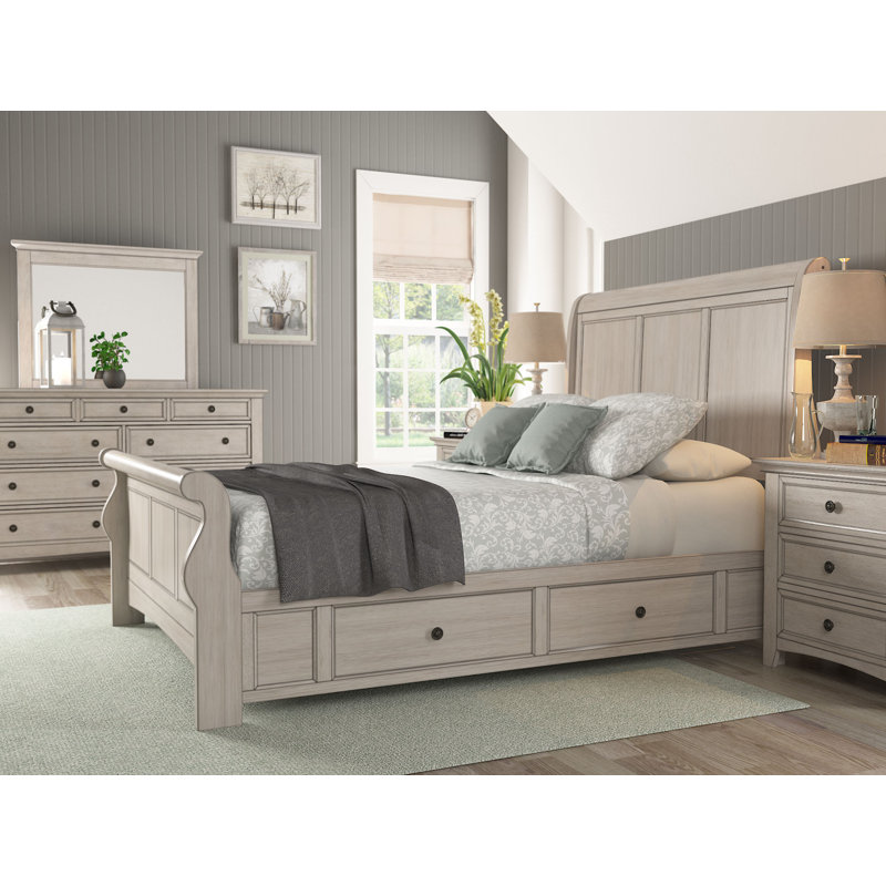 Melfa Bed, Antique White, Queen
