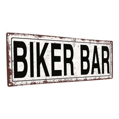 Plaque en métal Biker Bar