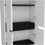 Armoire de rangement 67 po H, avec quatre portes et cinq tablettes intérieures, blanc / noir