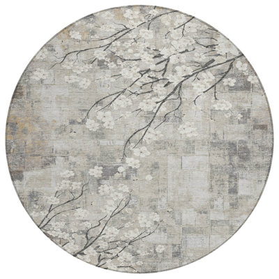 Machine Washable Indoor/Outdoor Boruta ACN2248 Floral Rug