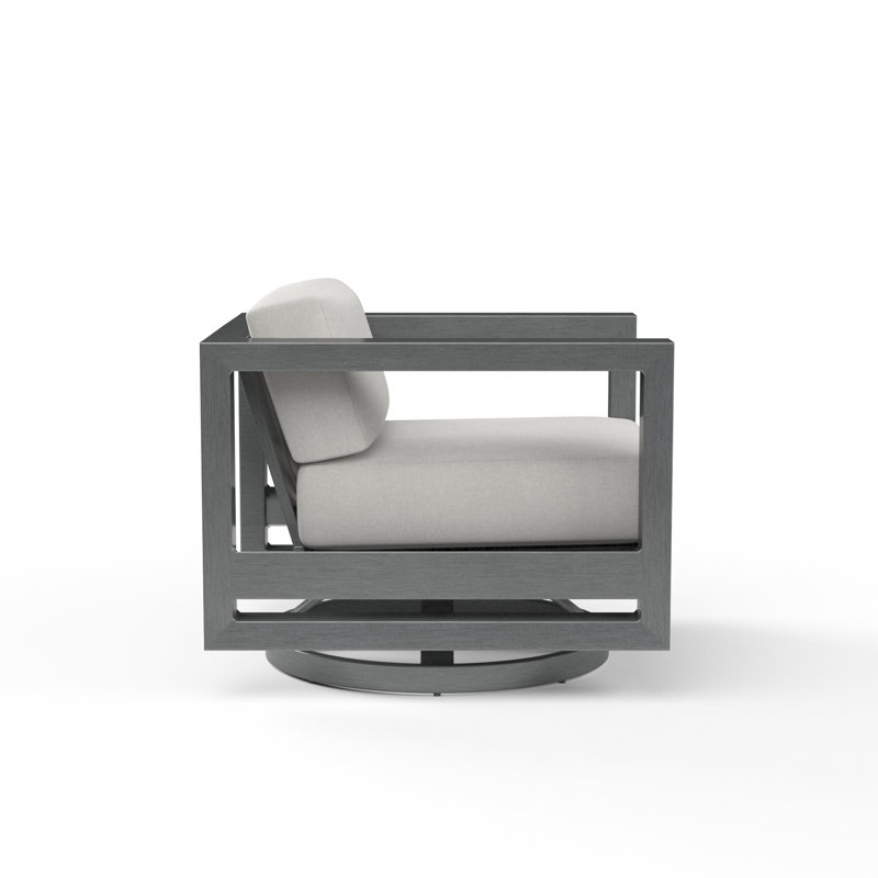 Redondo Outdoor Swivel Lounge Chair, Cast Silver Sunbrella®