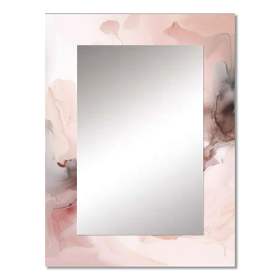 Pink Delicate Abstract Marble III - Marble Large Wall Mirror, Modern Unique Mirror, Printed Metal Art