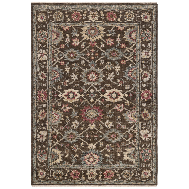 Samarkand Hand-Knotted Red Wool 6' x 9' Area Rug