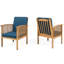 Ensemble de 2 fauteuils club d'extérieur en bois - Confortables et résistants aux intempéries - 2 modèles élégants