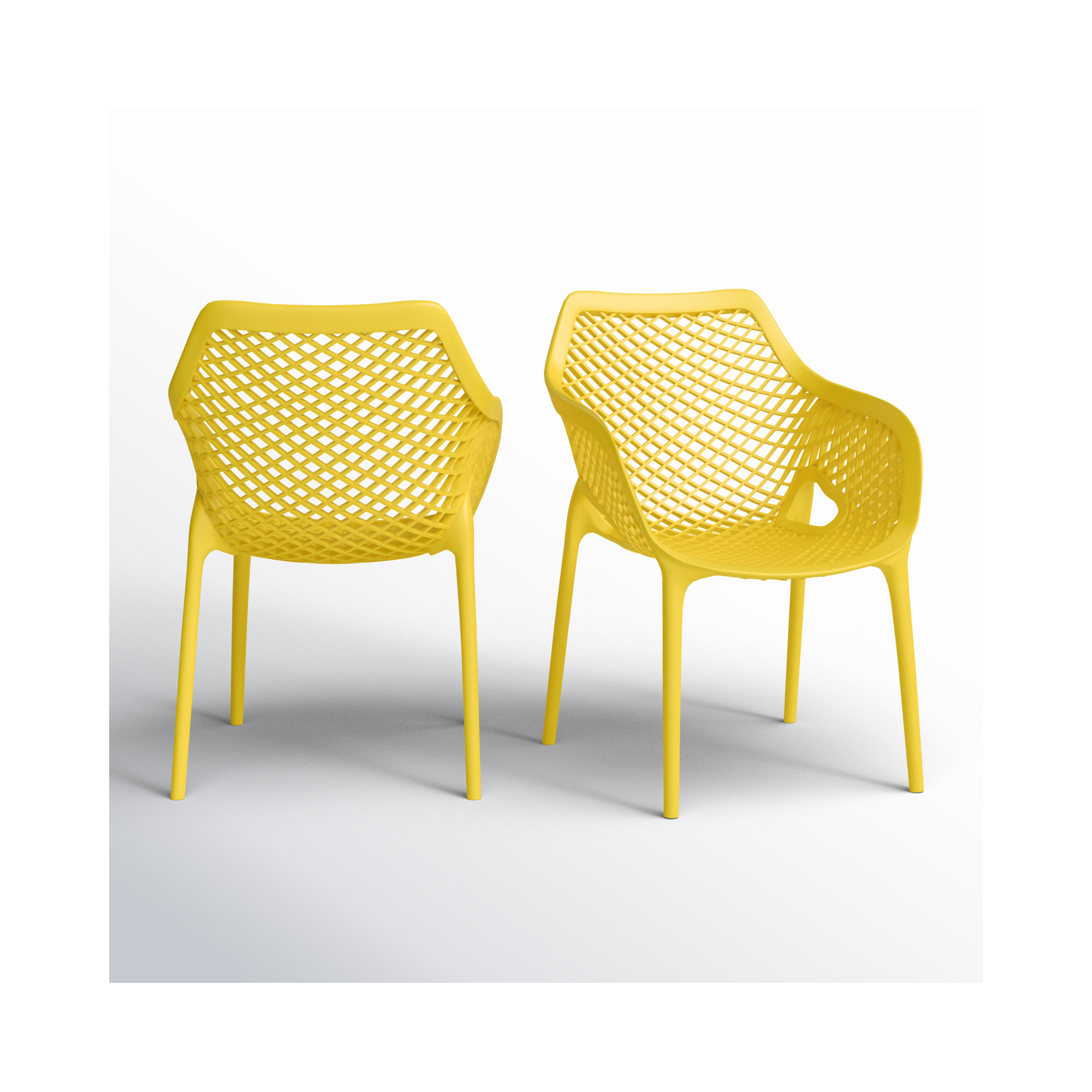 Farrah Premium All-Weather Outdoor Stacking Dining Armchair, Yellow