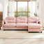 Rose avec 3 coussins, dossier en chenille, agencement flexible, pour la décoration intérieure, canapé en forme de L, chenille confortable, ergonomique, salon-1961912645-1961912665