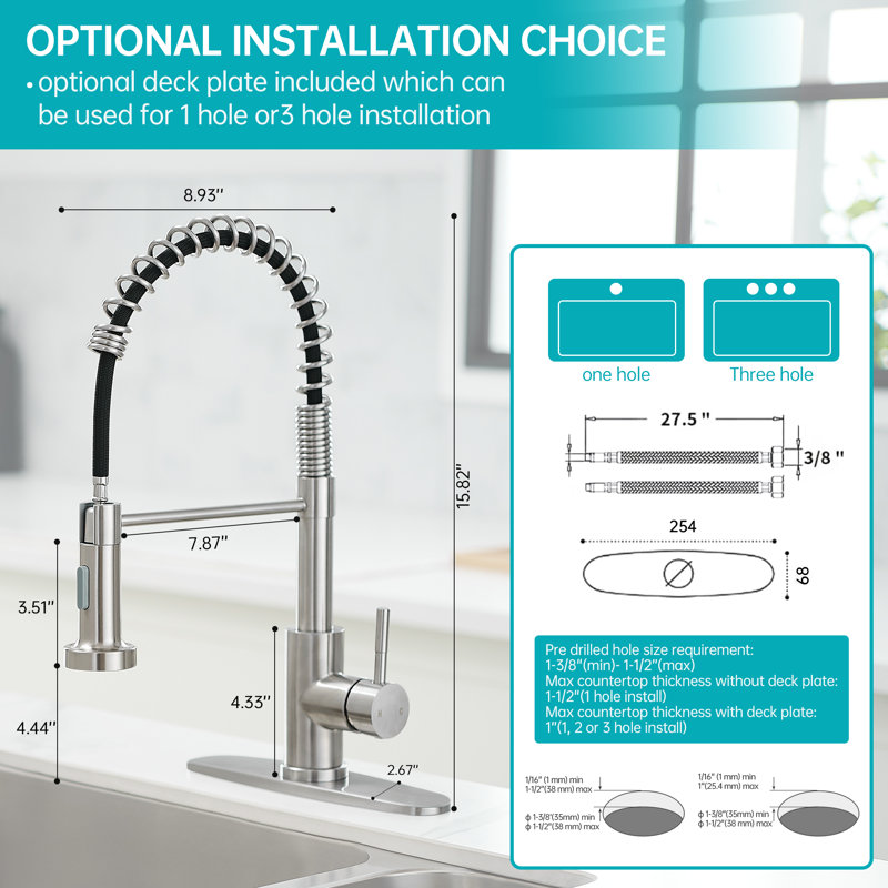 KEBOO Kitchen Faucet, Brushed Nickel