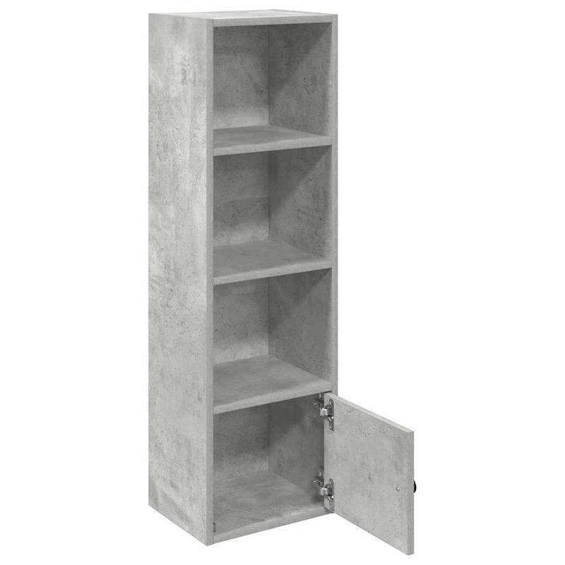 Conary 31cm W Bookcase, (4 Shelves) 102cmH x 31cmW x 24cmD, Concrete Grey