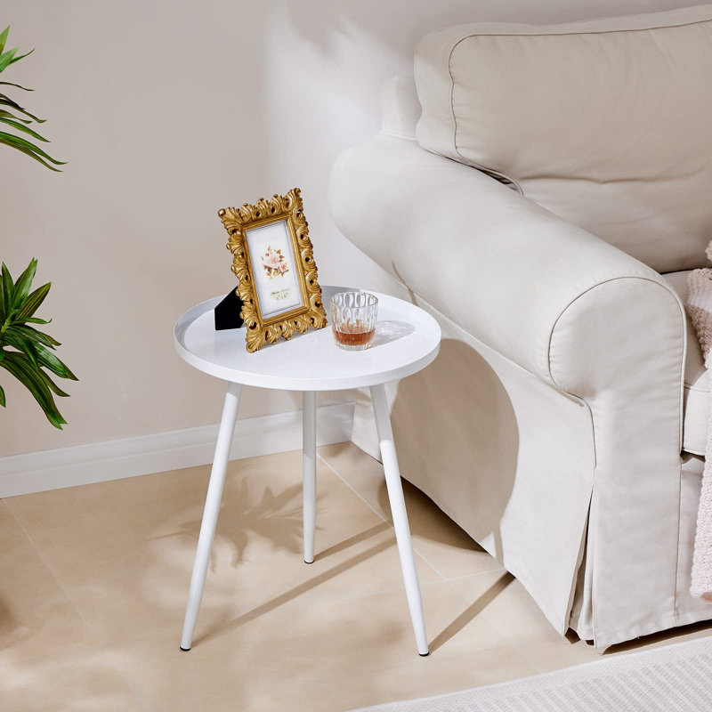 Floodwood Tray Top End Table, White