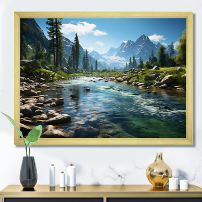 «USA Yosemite National Park Landscape III - États-Unis, art mural, montagne et rivière», reproduction d'art