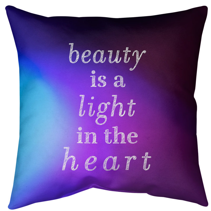 Coussin de sol de beauté inspirant, H 28 po x l 28 po, Bleu / Mauve