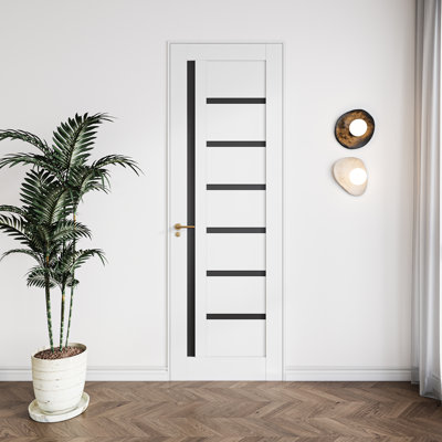 36" x 96" White Solid Core MDF Prehung Interior Door with Quick Assemble Jamb