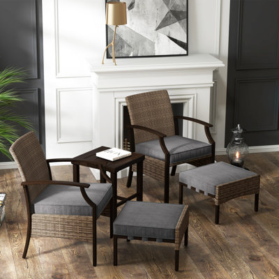 Ethelbert 2 - Person Patio Conversation Set with Cushions