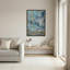 White Tree in Teal and Gold Abstract Landscape Canvas Wall Art-133487509