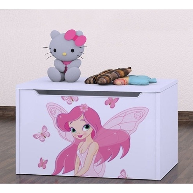 Melendy Roses Princess with Butterflies Toy Box, White