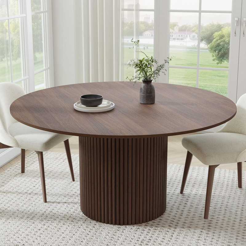 Table de salle à manger en bois massif, H 30 po x L 60 po x l 60 po, Noyer