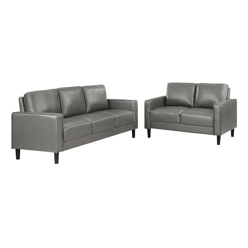 Hendon 2-Piece Track Arm Sofa Set, Gray