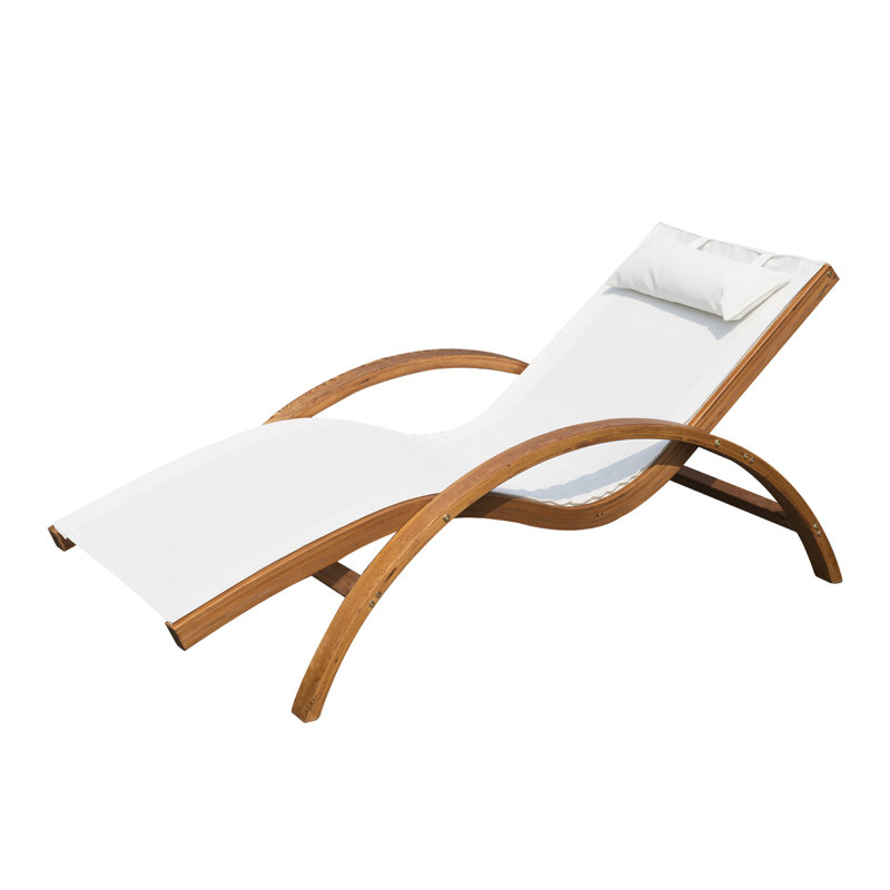 Alejandro Outdoor Wood Chaise Lounge