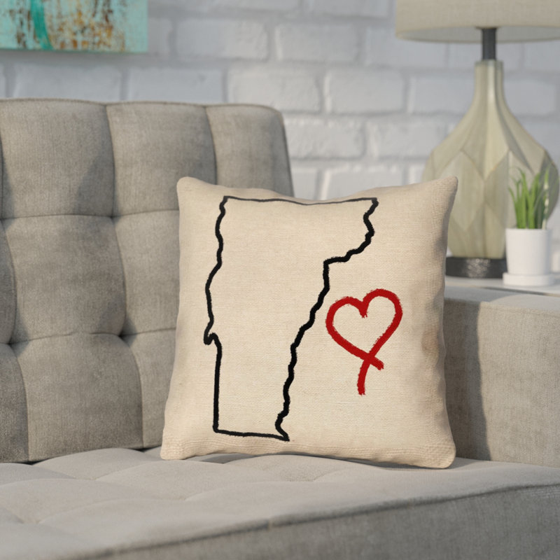 «Katelyn Smith Vermont Love», impression recto verso, 14 po x 14 po, Sergé de coton, Housse