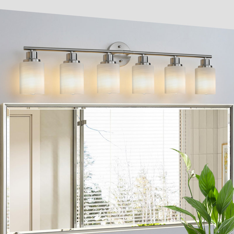 6-Light Modern Bathroom Vanity Light, Brushed Nickel