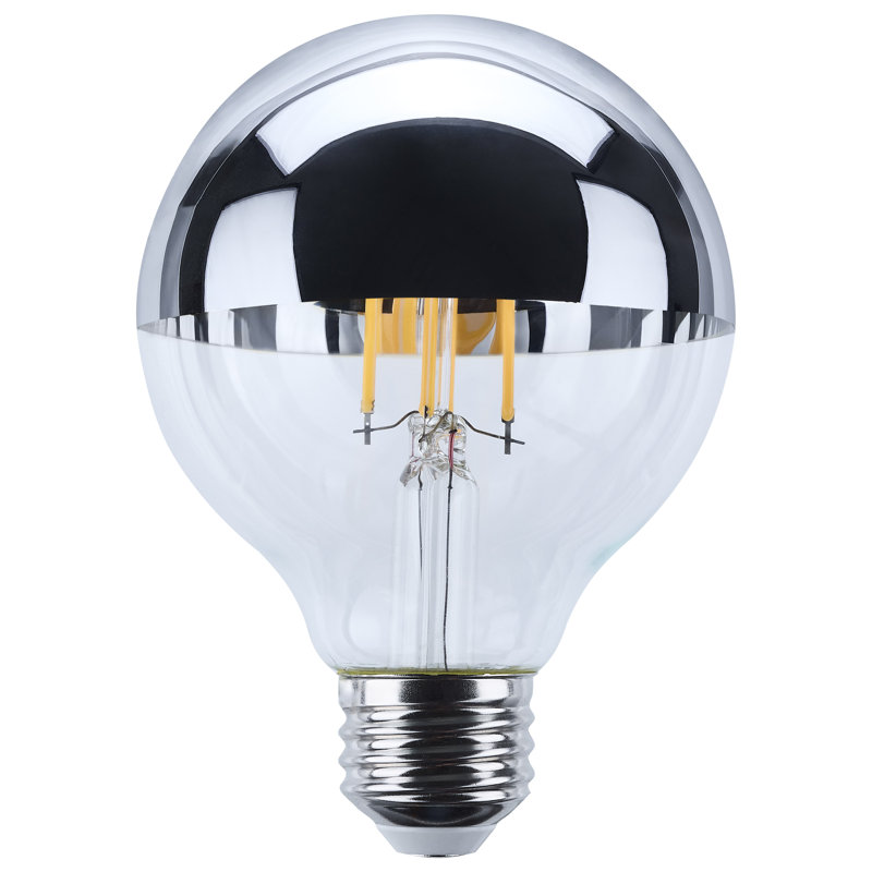 5.5 Watt G25 LED Medium Base 2700K CCT Silver Crown 60 Watt Replacement, Gray/Clear
