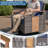 Melvarn 2-Person Outdoor Wicker Swivel Glider Chairs Two Person Bistro Set Patio Conversation Sets with Side Table-1679864095