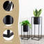 Set of 2 Metal Plant Pots with Stands 70cm & 45cm Tall Indoor Floor Planters-1707831218