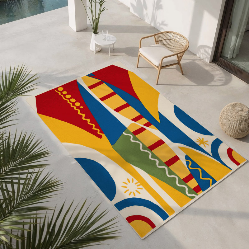 Tapis intérieur et extérieur Breezy Curl, Rectangle 1 pi 6 po x 2 pi 6 po