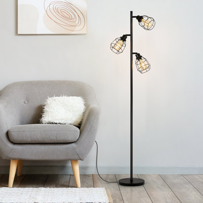 63.86'' Black Tree Floor Lamp Set