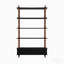 Bibliothèque avec bibliothèque et bibliothèque en bois de 74,4 pouces de hauteur, étagères et tiroirs de rangement noirs à 5 niveaux, tablettes modernes autoportantes en placage de bois massif, salon, salle d'étude, cuisine