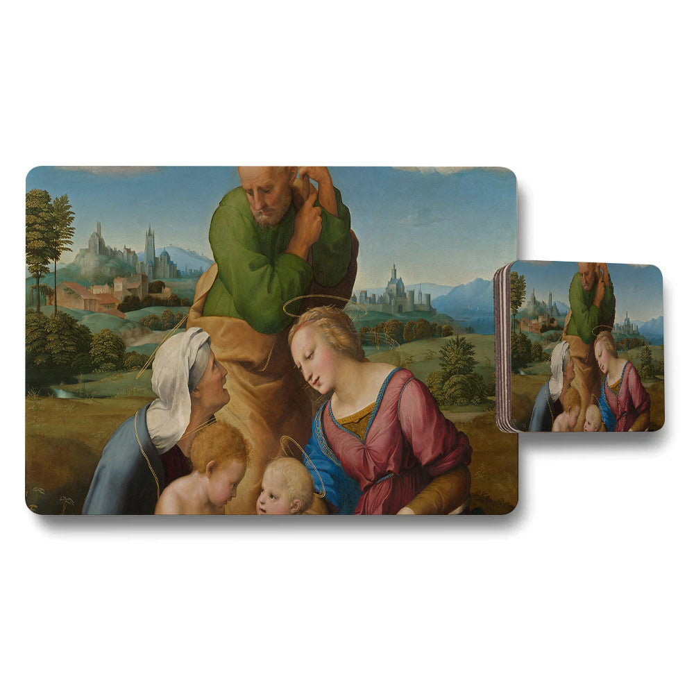 Renaissance Madonna and Child Placemats and Coaster Set