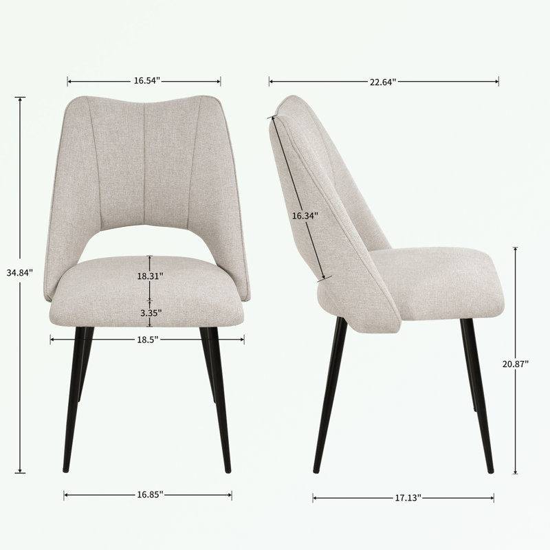 Ensemble de 4 chaises avec pieds en métal, Beige