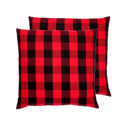 Checkered Cotton Throw Pillow