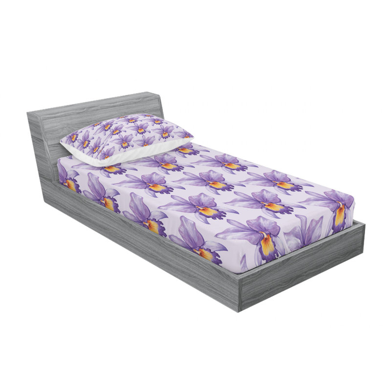 Microfiber Floral Sheet Set, Twin Sheet Set with Fitted Sheet