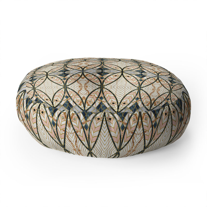 Coussin de plancher géométrique rond en mosaïque art déco marta barragan camarasa pattern