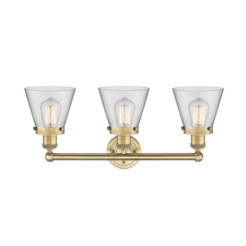 Annamary 3 - Light Dimmable Vanity Light, Clear, Brushed Brass