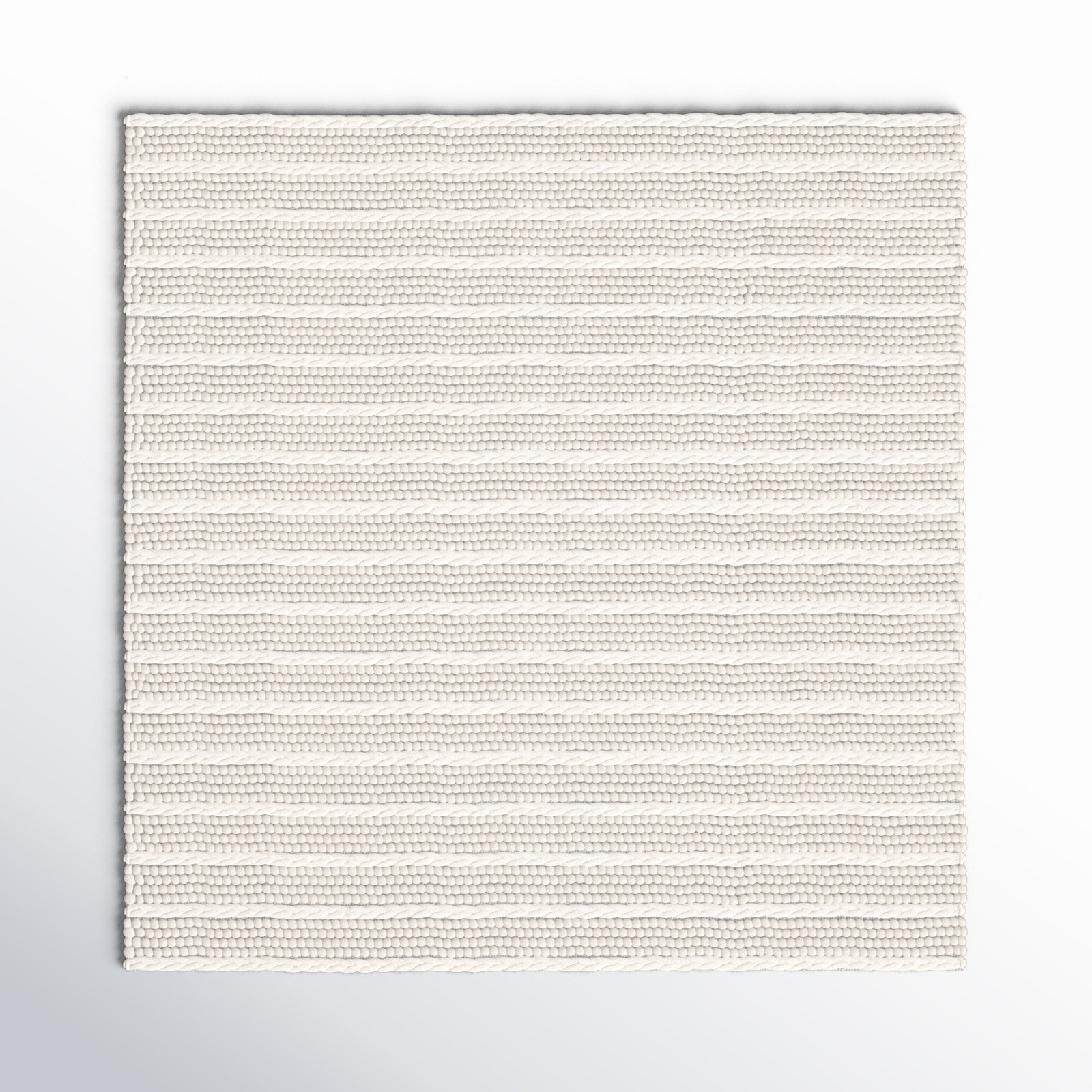 Sestina Handmade Flatweave Ivory Area Rug, Square 8'