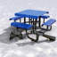 Steel Patio Dining Set Umbrella Hole Included Table,