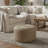 Tifton 18" Round Natural Jute Pouf Ottoman - Handwoven Braided Floor Seating & Stable Side Table - Artisan Crafted in Vietnam, Eco-Friendly Footstool for Boho & Farmhouse Decor