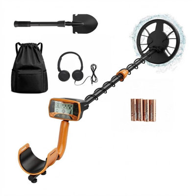 11-Inch Waterproof Metal Detector with LCD Display, Adjustable Length, Green